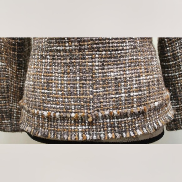 Perry Ellis Tweed Women Brown Blazer Size 8 Wool - Picture 6 of 12